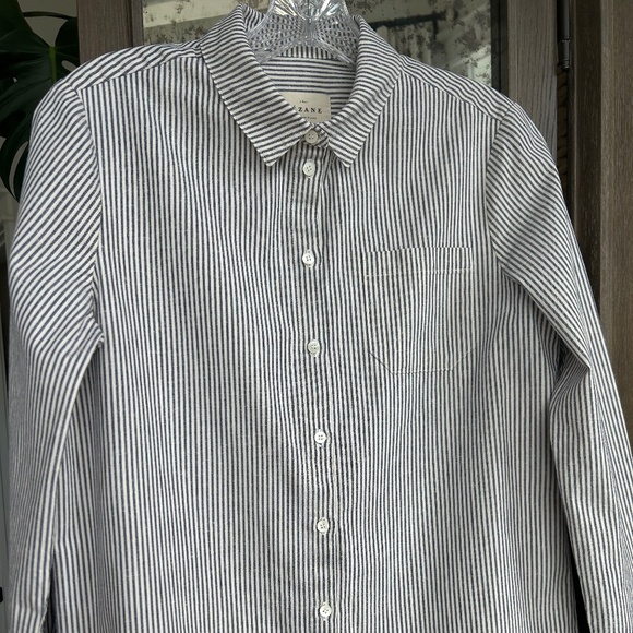 Sézane Tomboy Shirt in blue and ecru stripe - Picture 4 of 7